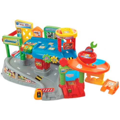 VTech - Garaje multitaller TutTut Bólidos, Playset y Pista de Juguete, Incluye Coche Capicúa la grúa, Circuito Interactivo, Versión ESP