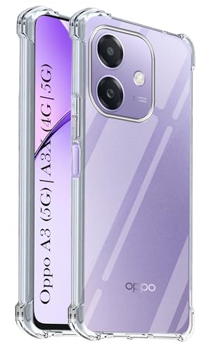 Image of Jkobi Shockproof Crystal-Clear Back Cover for Oppo A3X (4G /5G) | Oppo A3 5G (Anti Yellow Case | Drop & Camera Protection | Hard Polycarbonate)