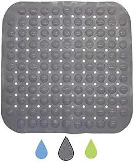 Cresitch Bath Mat, Shower Mat Non Slip, Bathtub Mats With Suction Cups, Non Slip Shower Mats For Inside Shower, Bath Mats For Bathroom Non Slip (Grey,47x47 cm/18.5x18.5in)