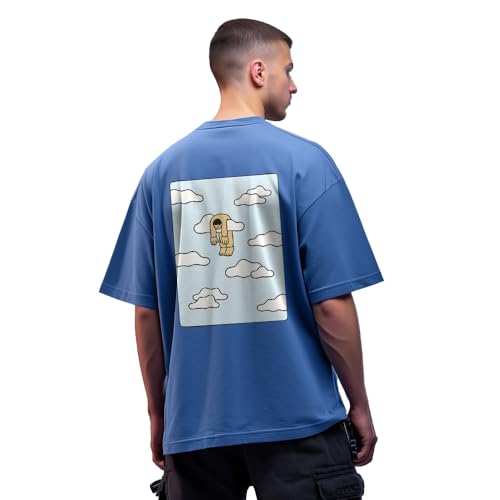 Image of Nobero Men's Oversized Graphic T-Shirt for Men | Soft Cotton | Drop Shoulder Relaxed Fit | Printed Casual Tshirt for Men