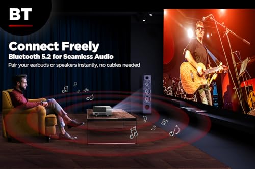 [Auto Focus/Dolby Audio]Smart Projector with WiFi and Bluetooth, DBPOWER Projector Built-in Apps, Native 1080P, Auto 6D Keystone, Zoom 50%, Upgraded Fan Cooling for Outdoor Movie Home Theater - Image 7