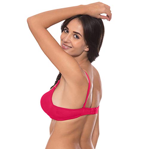 Image of Komli - Heavily Padded Push-Up Bra - Cotton Rich - Balconette - 3 /4th Coverage, Seamless, Wireless, Multiway Straps - T-Shirt Bra