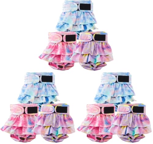 Image of Reusable Dog Diapers Female Washable, Premium Doggie Diaper for Dogs, Pack of 9, Highly Absorbent Small Dog Diaper for Heat, Incontinence and Puppy Training(S)