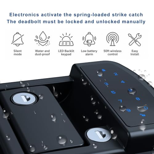 Image of RV Door Lock Replacement, All-Metal Smart Keyless Entry Camper Door Lock | All-Metal RV Door Lock with Keyless Entry, 4 Unlock Ways: Keypad, Bluetooth, Remote & Keys