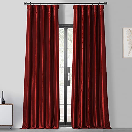 Hpd Half Price Drapes Blackout Curtains For Bedroom - Faux Silk Taffeta 50 X 96 (1 Panel), Ptch-Bo1066-96, Syrah #TOP13
