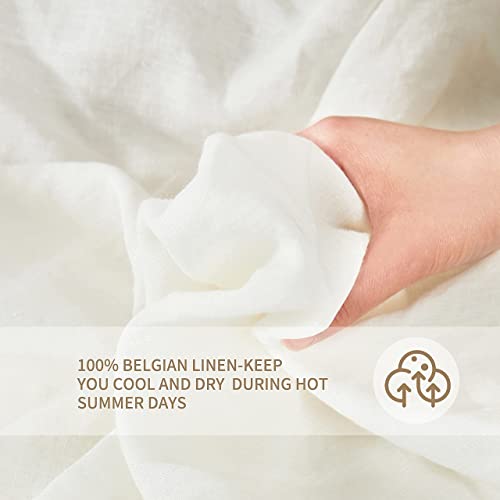 Pure Linen Fitted Sheet And Pure Linen Sheets Set Twin Size Off White #TOP7