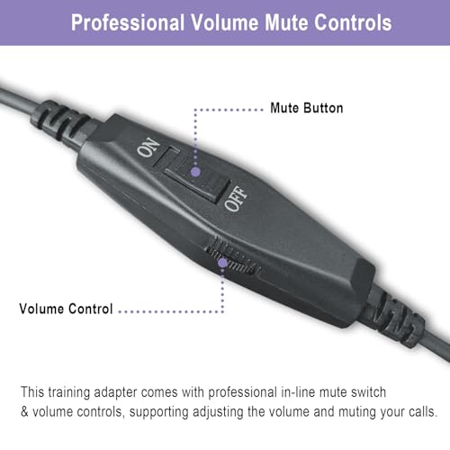 Cable divisor en Y QD para auriculares Plantronics con control de volumen 6
