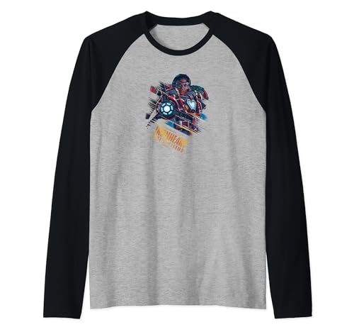 T-shirt Raglan Ironheart Marvel Black Panther au graphisme haute fidélité et manches bicolores