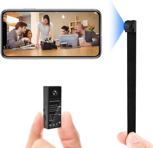 Zgsfzc Cámara espía WiFi oculta 2 lentes 150° gran angular HD 1080P cámara corporal inalámbrica para aplicación móvil con visión nocturna detección de movimiento/batería integrada