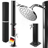 STEELSØN Velion Solardusche Garten 40 L – Solar Gartendusche Winterfest – Außendusche schwarz – Pooldusche Solar mit...