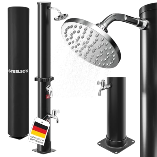 STEELSØN Velion Solardusche Garten 40 L – Solar Gartendusche Winterfest – Außendusche...