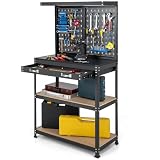 bancos de trabajo para taller mecanico pdf # Construcción Robusta y Estable # Con un escritorio de tablero MDF grueso e indeformable y un marco de metal resistente, este banco de trabajo es extremadamente duradero y capaz de soportar trabajos pesados. Además, cuenta con 4 almohadillas antideslizantes que mejoran la estabilidad general, proporcionando un entorno de trabajo seguro.