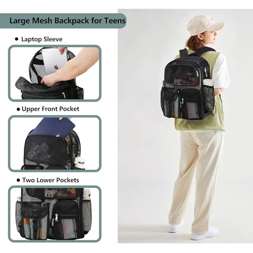 Mochila malla resistente 28L para adultos con correas acolchadas miniatura 3