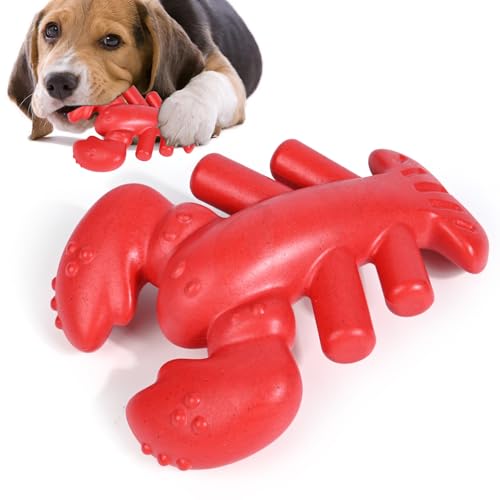 Diealles Shine Juguete Perro Indestructible, Juguetes Interactivos para Perros, Limpieza De Dientes, Resistente Juguetes Morder para Perros, para Perros Agresivo De Medianos, Grandes(Langosta)