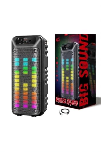 Junglee Dev Party Speaker Şarjlı Bluetooth Hoparlör Rgb Işikli Kablosuz Taşinabilir Hoparlör Siyah