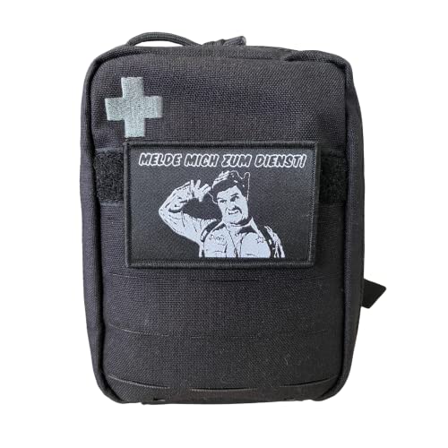 Polizeimemesshop Officer Doofy Ich melde Mich zum Dienst Textil Patch mit Klett - Polizei
