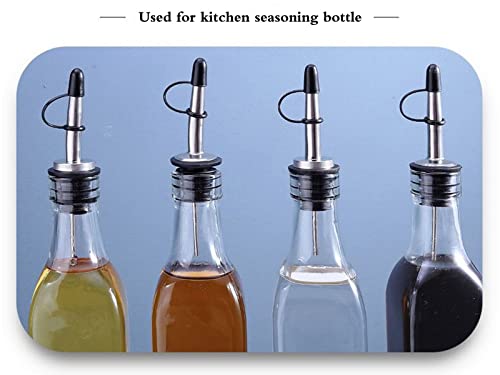 4 Pack Stainless Steel Wine Bottle Pourers, Wine Bottle Pourers With Stoppers For Wine, Syrup, Olive Oil, Oil, Vinegar, Salads And More, Silver + Black #TOP3