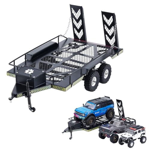 TCRC Metal Truck Trailer with Led Lights Reflective Laser Stickers