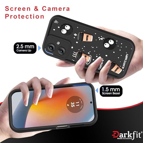 Image of Back Case Cover Compatible with Motorola Moto G64 5G / G54 5G | Cute Fun Cartoon Ball 3D Coffee Silicone Case | Body Protection | Camera Protection | Shock Proof | Color Black | Pack of 1