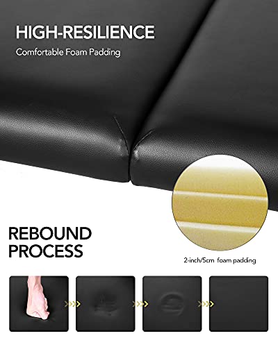 Chrun Massage Table Portable 23.6In Massage Bed Lash Bed Facial Table Spa Beds Reiki Table Or Esthetician Portable Height Adjustable Carrying Bag & Accessories 2 Section Shop & Home #TOP2