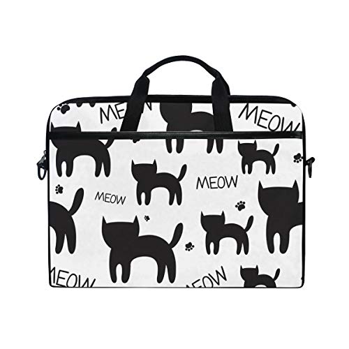 Funda para portátil de 13 pulgadas Meow gato negro carcasa ligera 14 pulgadas