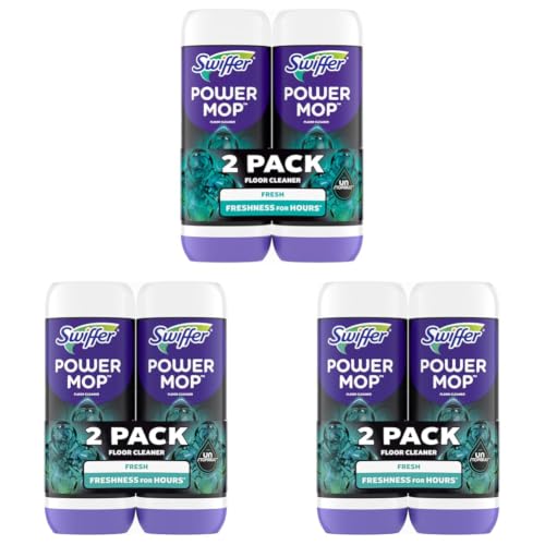 Image of Swiffer PowerMop Floor Cleaning Solution with Unstopables Fresh Scent, PowerMop Refills, Floor Cleaner for Mopping, 25.3 Fl Oz (Pack of 6)