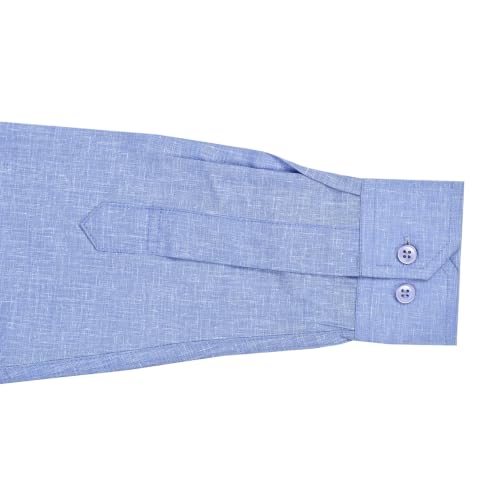 Image of Men's Breathable Cotton Linen Long Full Sleeves Plain Regular Fit Formal Shirt (201LB)