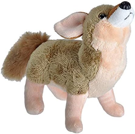 WILD REPUBLIC Wild Calls Coyote, Authentic Animal Sound, Stuffed Animal, Eight Inches, Gift for Kids, Plush Toy, Fill is Spun Recycled Water Bottles, 6" (23313)