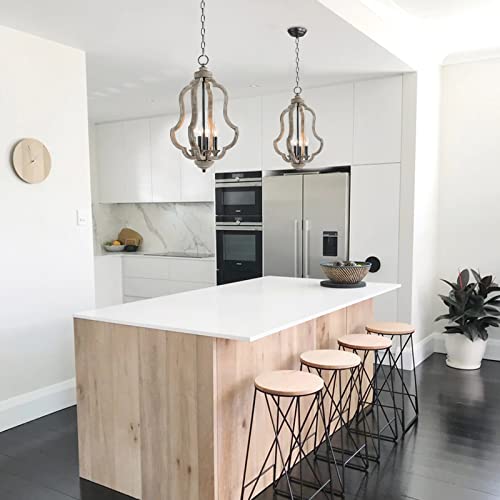 Wood Farmhouse Chandelier French Country Pendant Light Fixtures Rustic Pendant Lighting For Kitchen Island Dining Room Living Room Bedroom #TOP5
