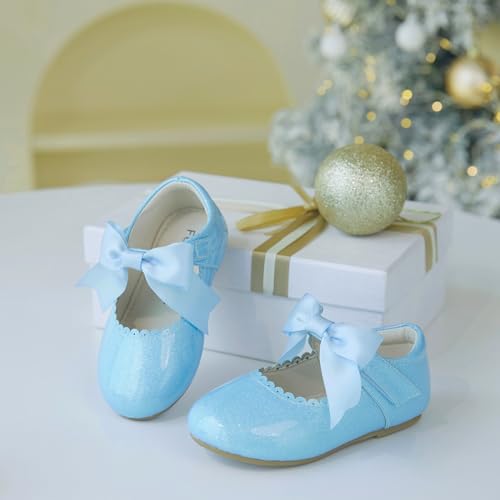 Image of Felix & Flora Toddler Flower Girl Dress Shoes - Baby Girl Ballet Mary Jane Flats for Party School Wedding