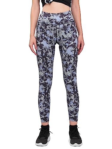 Image of TECHNOSPORT Womens Skinny Fit Activewear Tights for Running, Gym, Sports and Regular Use, Antimicrobial and Printed