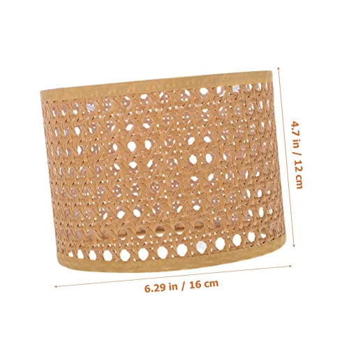 Stobaza Woven Rattan Lampshade Metal Basket Vintage Lamp Shades Indoor Light Fixtures Lamp Cover Circle Lamp Hanging Light Fixtures Rattan Lamp Decor Cover Lamp Cover Globe Light #TOP1
