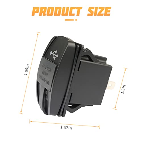 Dual Usb Car Charger Rocker Style Switch, Waterproof 12-24V 3.1A 2 Usb Ports, Power Charge Socket With Led Light, Vehicle Outlet Replacement For Marine, Boat, Truck, Golf Cart, Rv (Blue) #TOP1