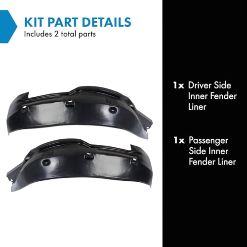 Image of TRQ Inner Fender Liner Set Compatible with 1997-2005 Buick Park Avenue GM1248152 GM1249152
