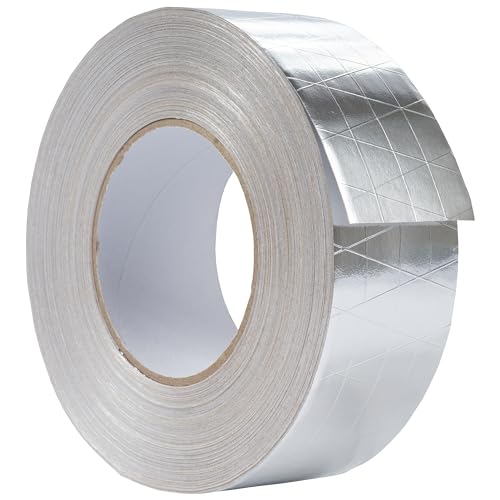 Repa Market 50 mm x 50 m di nastro in alluminio con rete – forte colla isolante in metallo, resistente all'acqua, resistente alle temperature per HVAC, aperture di ventilazione, canali, perdite di
