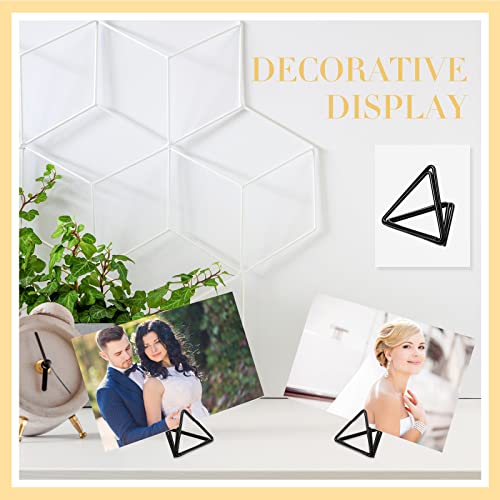 Image of Epakh 200 Pcs Place Card Holder for Table Card Holders for Wedding Triangle Shape Table Number Picture Clips Stand for Centerpiece Anniversary Party (Black)