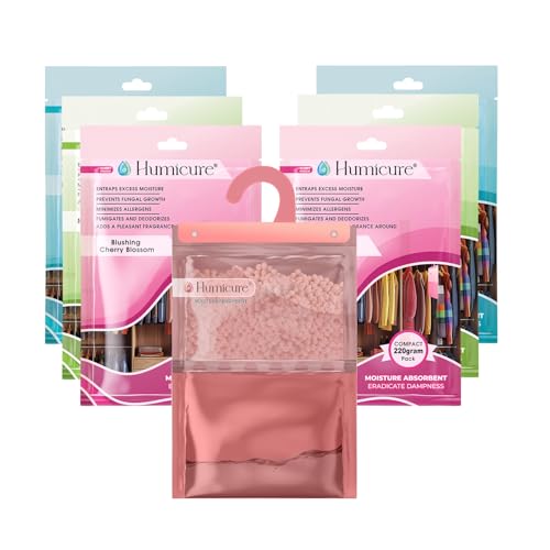 Image of Moisture Absorber Dehumidifier 500ml Absorption Capacity Prevents Mold, Dampness & Bad Odor Ideal for Wardrobe, Bathroom, Kitchen & Bedroom 220g x 6 (Fragrance Combo)