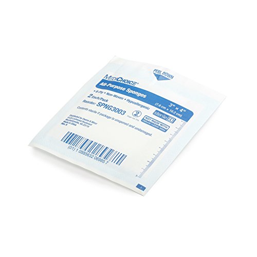 MediChoice All-Purpose Sponge, Non-Woven, Sterile, Hypoallergenic, 3x3 Inch, White, 1314SPNG3003 (Case of 300) miniatura 2