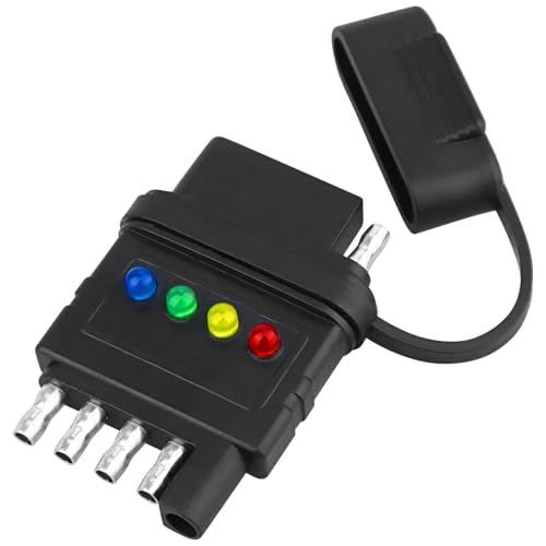 5-Way Flat Trailer Wiring Tester for 5-Pin Adapters, LED Circuit
