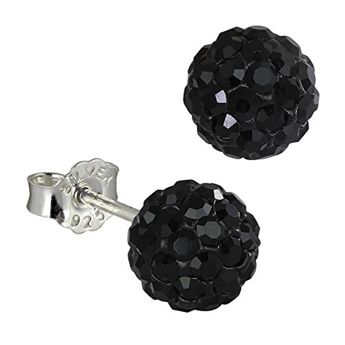 SilberDream scintillement bijoux - boucle d'oreilles boule de scintillement 6mm noir en argent 925 avec des tchèques cristaux Preciosa cristal - GSO2806S Cover