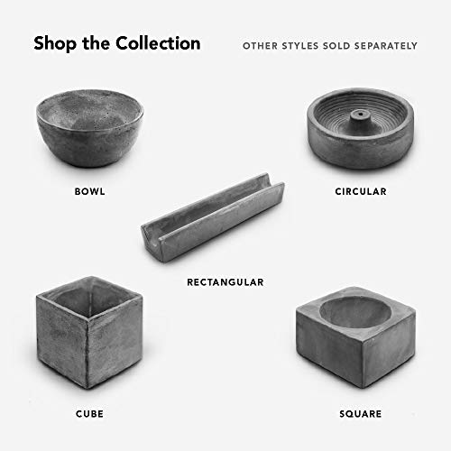 Slice Of Goodness Gray Cement Large Bowl Incense Holder - Modern Minimalist Upright Standard Size Incense Burner - Incense Sticks Not Included - Only For Small 1Mm Size Incense Sticks #TOP5