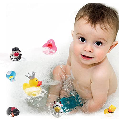 XY-WQ 100 Pack Rubber Duck Bath Toy Assortment - Bulk Floater Duck for Kids - Baby Showers Accessories - Party Favors, Birthdays, Bath Time, and More (50 Varieties)
