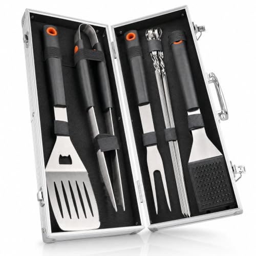 Set Barbacoa Hombre - Utensilios Acero Inoxidable en maletín metálico