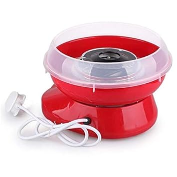 Jukkre Cotton Candy Maker Machine Electric Sugar Floss Homemade Hard & Sugar Free Candy with Detachable Splash Guard + Sugar Spoon+ 10 Bamboo Sticks for Kids, Carnival Party, Kitchen Bakery Snacks