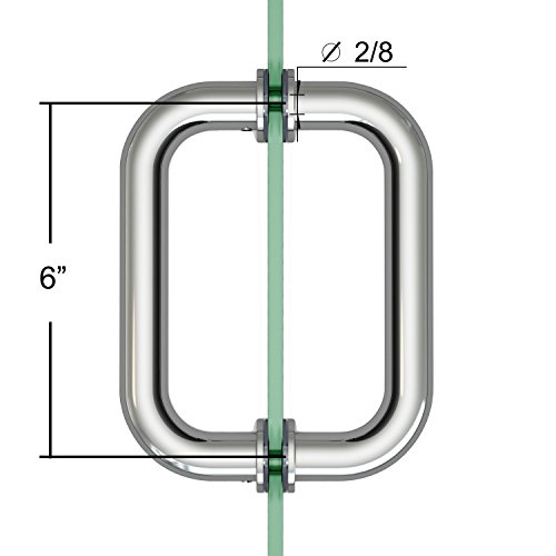Frameless Shower Door Hinge And Pull Handle Set Polished Chrome Stainless Steel #TOP4