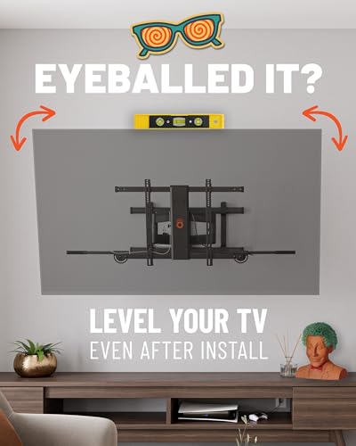 ECHOGEAR XL TV Wall Mount for Screens Up to 90" - Full Motion TV Bracket w/Handles to Extend, Swivel & Tilt Screen for No Fingerprints - Easy DIY w/Included Hardware - Perfect for QLED & OLED TVs