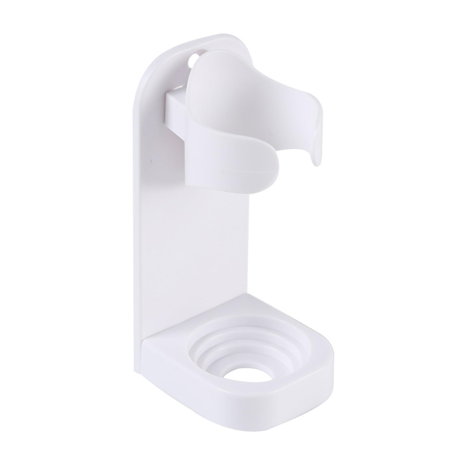 TFAOYS Bathroom Electric Toothbrush and Toothpaste Holder Storage Rack with Adhesive Mount ABS White Toothbrush Organiser Wall Mounted Stand