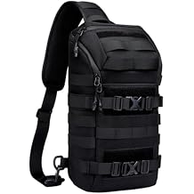 MenS Armed Chest Pack, 15.7 X 4.7 X 8.7 In Waterproof Sling Backpack, Black, Fits Hiking, Cycling, And Travel Gear