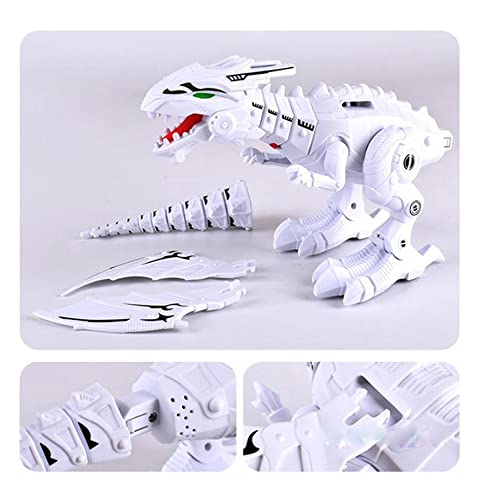 Dinossauro Tiranossauro Rex Robô Emite Luzes som e Anda (BRANCO)