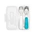 OXO Tot On-The-Go Fork & Spoon Set with Carrying Case, Aqua